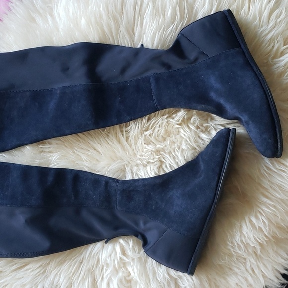 Stuart Weitzman women's blue leather suede knee high boots size 36 - Picture 3 of 8